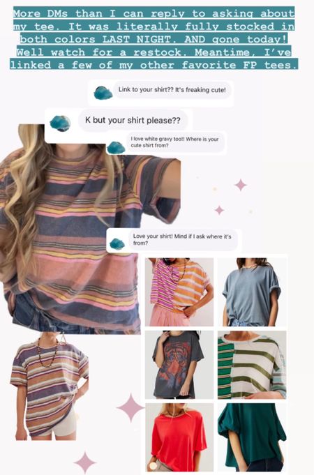 Favorite tees linked and we’ll watch for a restock on the striped tee!

#LTKGiftGuide #LTKSeasonal #LTKStyleTip