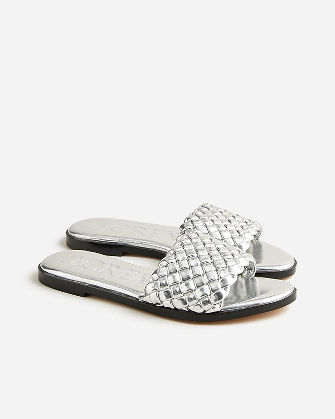 Georgina woven sandals in metallic leather | J. Crew US