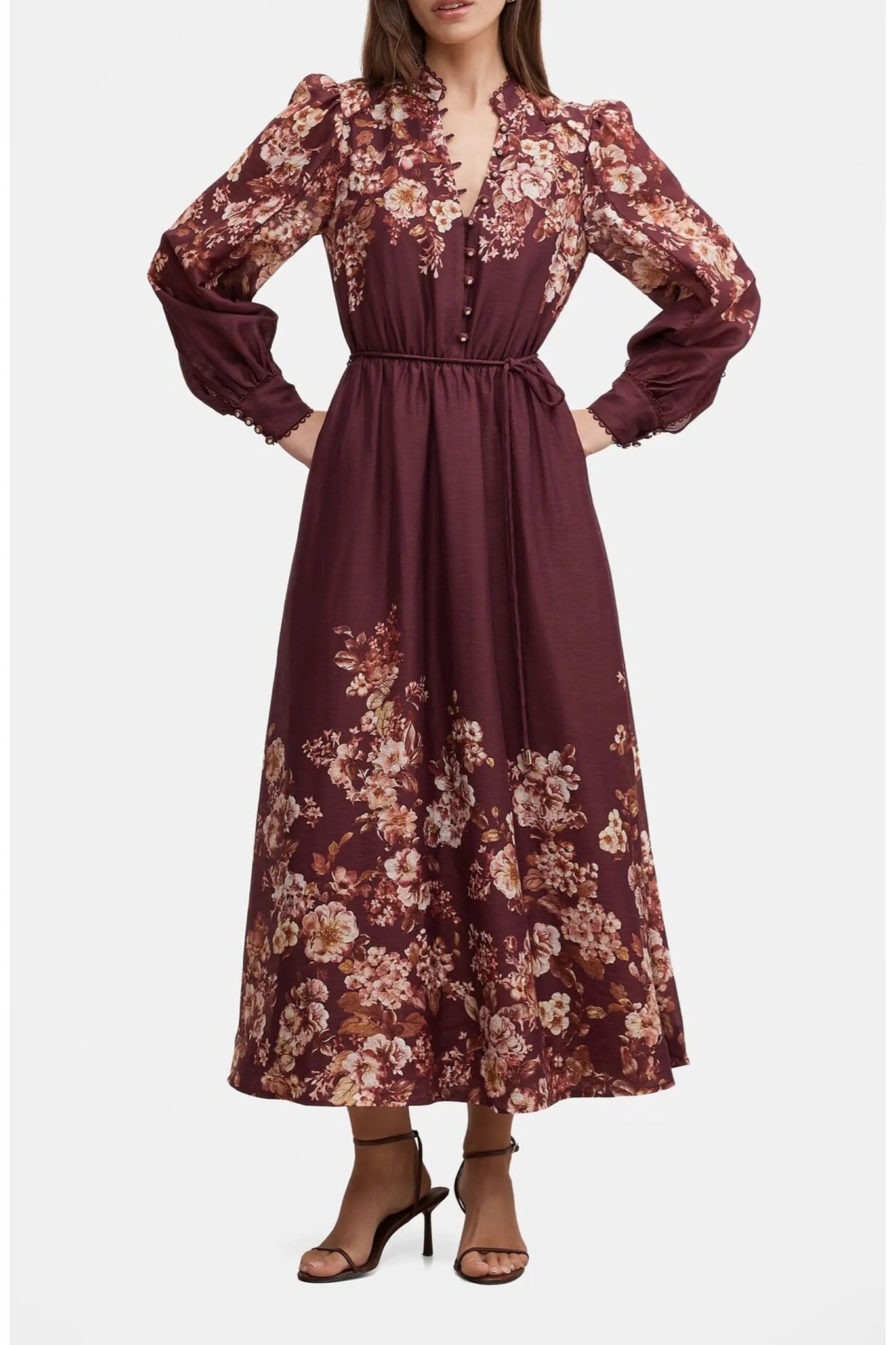 Zimmermann dress dupe 
Burgundy 
Dress
Fall dress

#LTKWorkwear #LTKdayinmylife #LTKootd