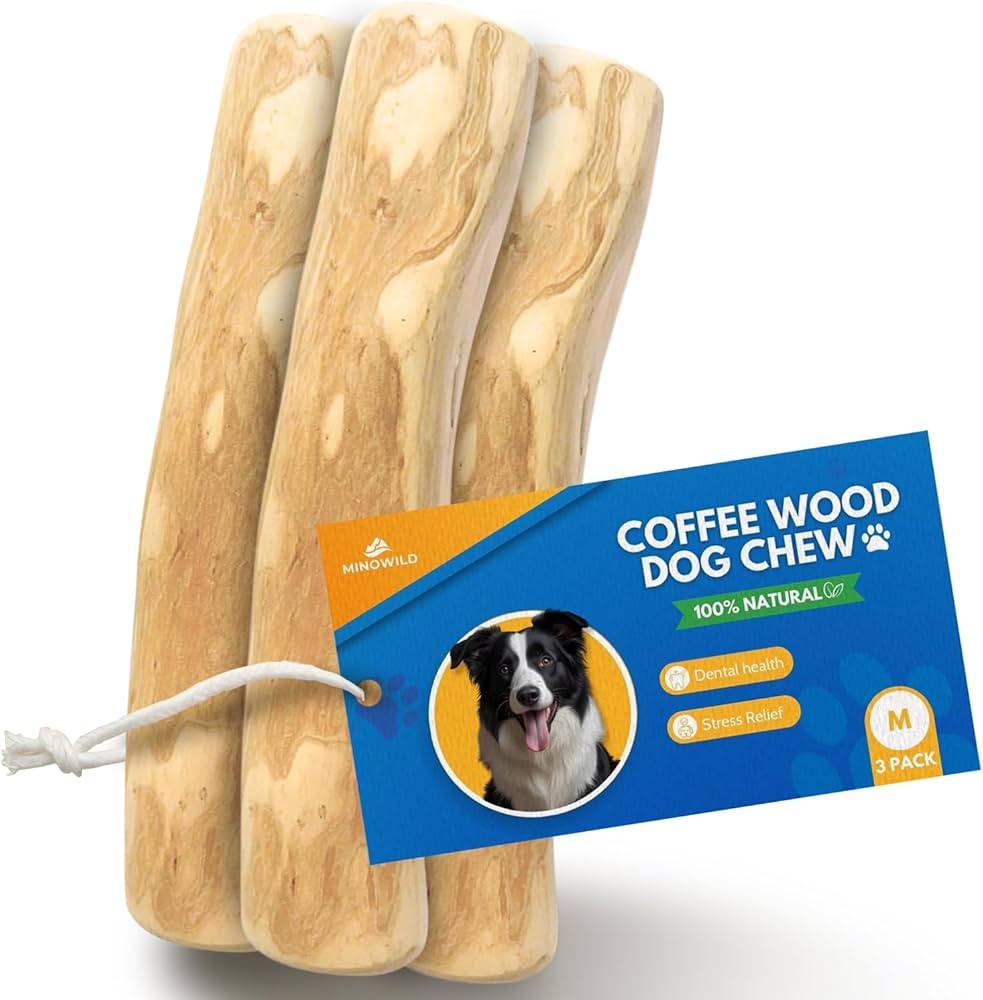 Set 3 of Coffee Wood Dog Chew Toy – Coffee Chew Stick for Medium Dogs Under 50 lbs - Teeth Clea... | Amazon (US)