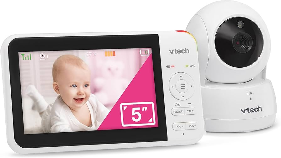 VTech Baby Monitor No WiFi with Camera and Audio, 5" Screen & Remote Pan-Tilt-Zoom \u2013 17Hr Ba... | Amazon (US)