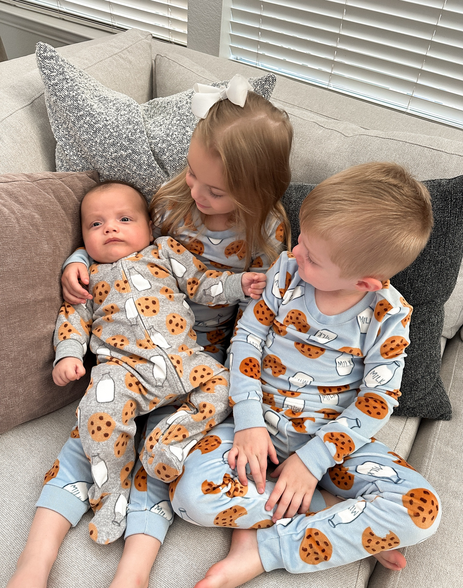 Matching pjs! $10 and under! True to size, Asher wears a 3T and Blakely between 4T and 5T. Both are wearing 5T and Zeke in 6-9months 

These are the Walmart fleece pjs, we love them for winter! It’s a little hot for them right now but the kids insisted on the cookies lol. Great to have going into the cooler months 
Toddler pjs, kids pjs, pajamas, baby clothes, toddler clothes, little girl clothes, little boy clothes, baby boy clothes, family matching, family matching, Walmart finds, budget friendly, fleece pjs, fall fashion, winter fashion, mom life 

#LTKFindsUnder50 #LTKKids #LTKBaby