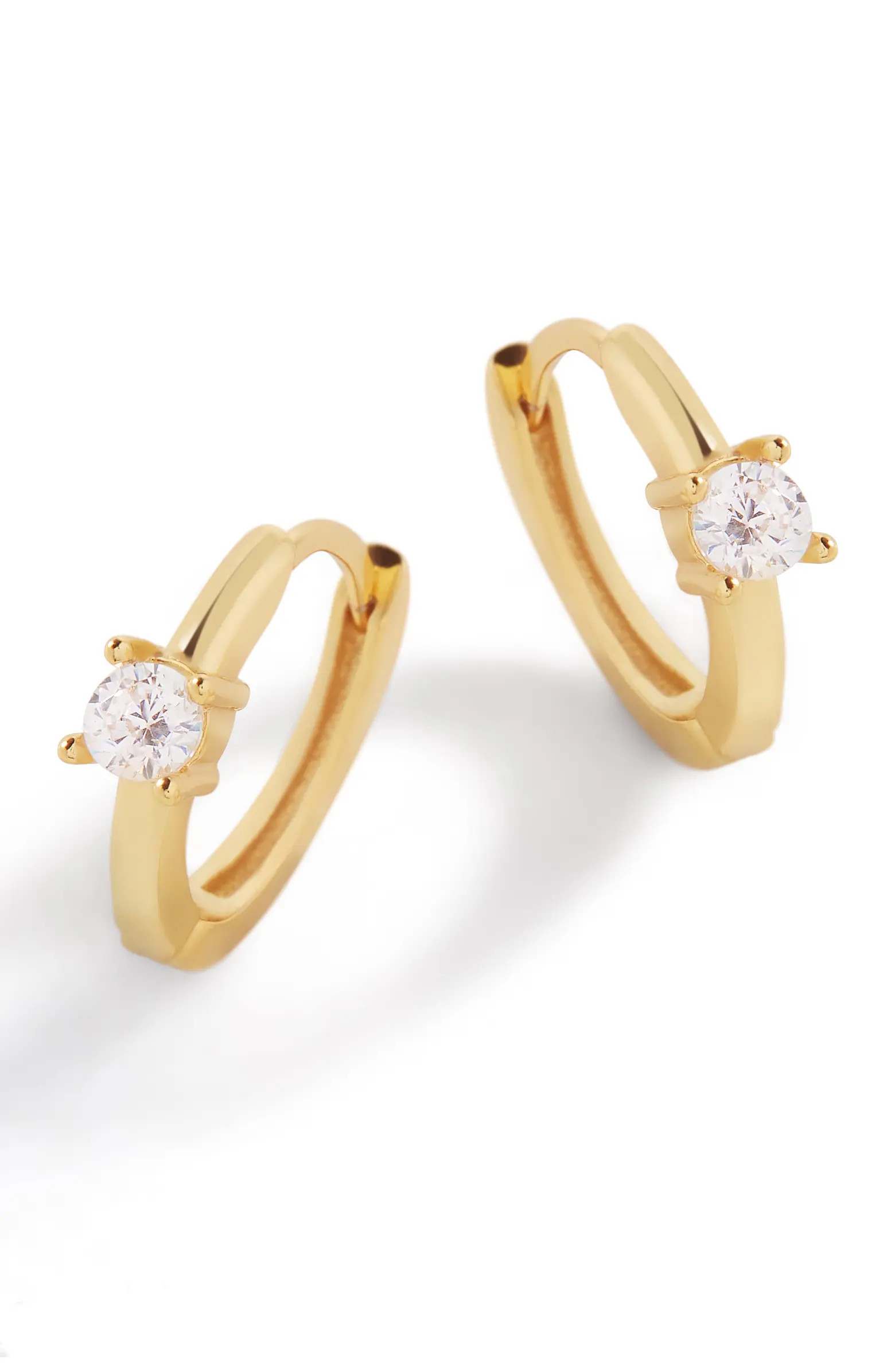 Single Stone Birthstone Huggie Hoop Earrings | Nordstrom