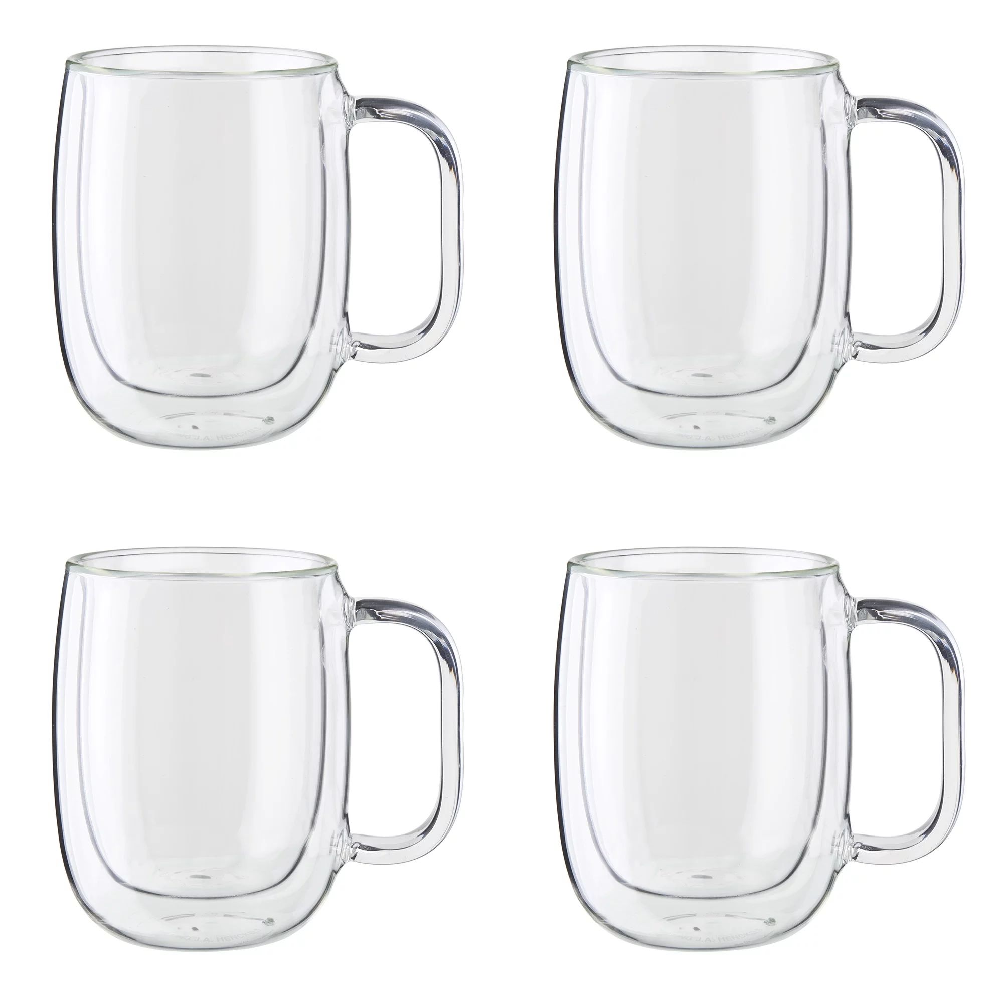 ZWILLING Sorrento Plus 4-pc Double-Wall Glass Coffee Mug Set | Walmart (US)
