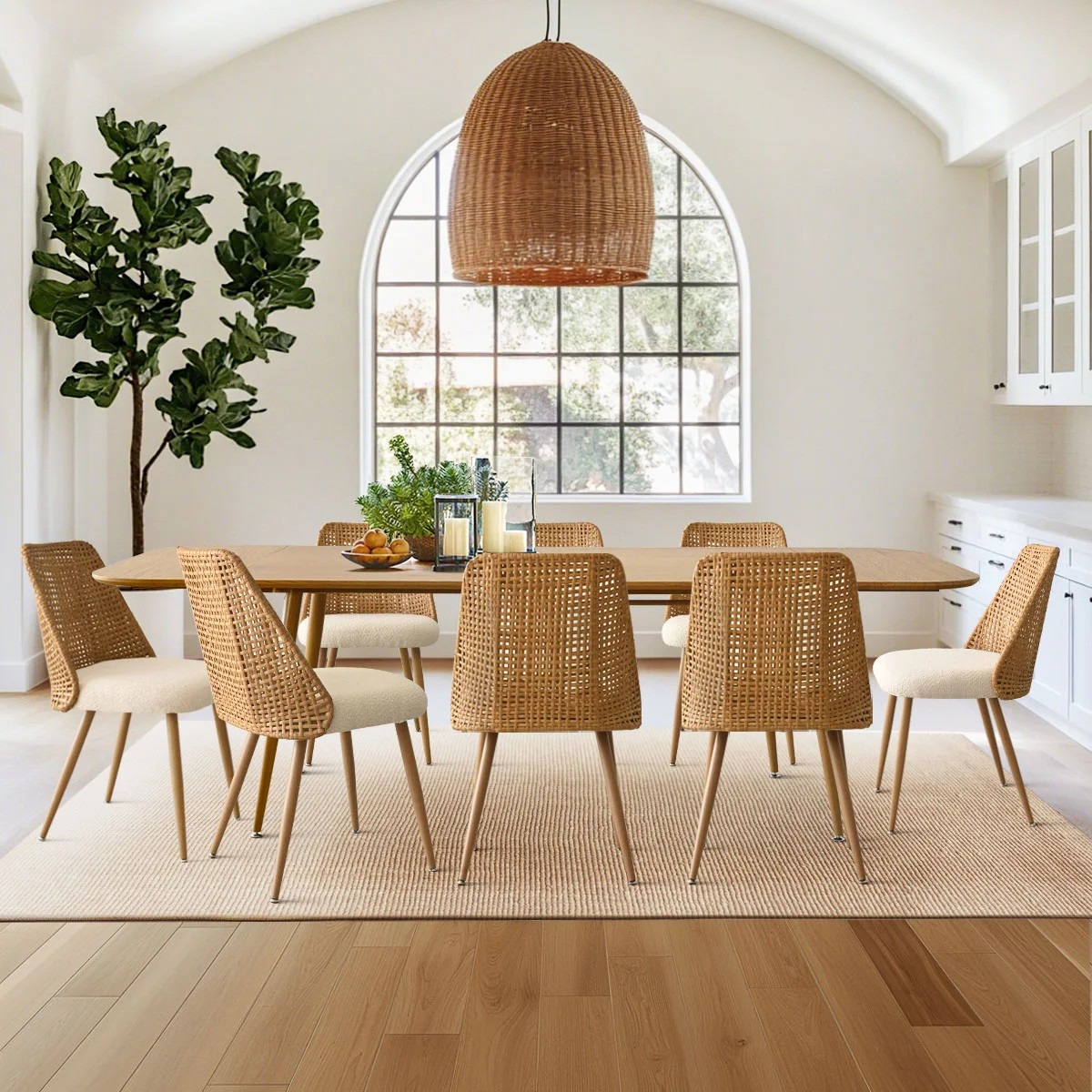 Atkins 8-Person Extendable Boucle Dining Set | Wayfair North America
