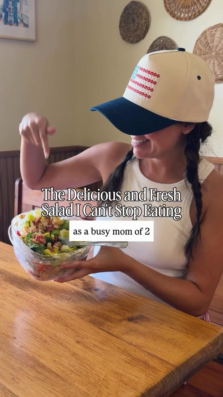 My current hyper fixation salad🥗 save this post/recipe for when you don’t know what to make for lunch or dinner this summer!

I didn’t think I would EVER be the girl who gets excited about salad, but I I guess I was wrong🥗 This salad is soooo fresh and delicious and I eat it a minimum of 2 times a week, but usually even more!

Here is what you need to make it:
🥬Lettuce—I usually use a mix of romaine and spring mix, but we’ve got lettuce currently growing in our garden, so I’m using that!
🍗Chicken—I buy and use a bulk bag of crispy chicken from BJ’s, but you can use any chicken that you have (grilled, rotisserie, nuggets, or whatever!) I like to chop it up small so I can have some in every bite!
🥒Cucumbers—a mini one is a perfect amount, or a half of a large one. 
🍎Apple— I use a whole apple and leave the skin on. My favorite kind of apples are Empire apples.  I like to chop these up small as well. 
🍓Strawberries—A handful of strawberries is a good amount and adds sweetness.  I also like the strawberries chopped very small. 
🤍Crumbled Blue Cheese—I LOVE crumbled blue cheese so much and this gives the salad a good taste!😋
🌰Almonds—I prefer mine crushed so I put them in my Ninja and then store them in a Tupperware and sprinkle them on.
🍞Croutons—I like a little crunch in my salad, so I use these crispy onion salad toppers. Delicious! 
🧀Grated cheese—I’ll use sharp, mozzarella, pepper jack, or whatever kind of cheese I have on hand. 
And the most important part: chicken dipping sauce. I buy mine at Aldi, but I know Walmart carries a version too. It’s a copycat for a famous restaurant’s sauce, iykyk😝

All you have to do is put it all together and shake it really well (which is why I put it in a Tupperware—so it all gets coated with the dressing really well) and then eat it! 

Small in my tank and small in my boxer shorts. Love this cute flag hat too!♥️
36 in my Birkenstock sandals!



#yummysaladrecipe #easylunchideas #healthylunchideas #saladrecipe

#LTKPetite #LTKgrwm #LTKfoodie
