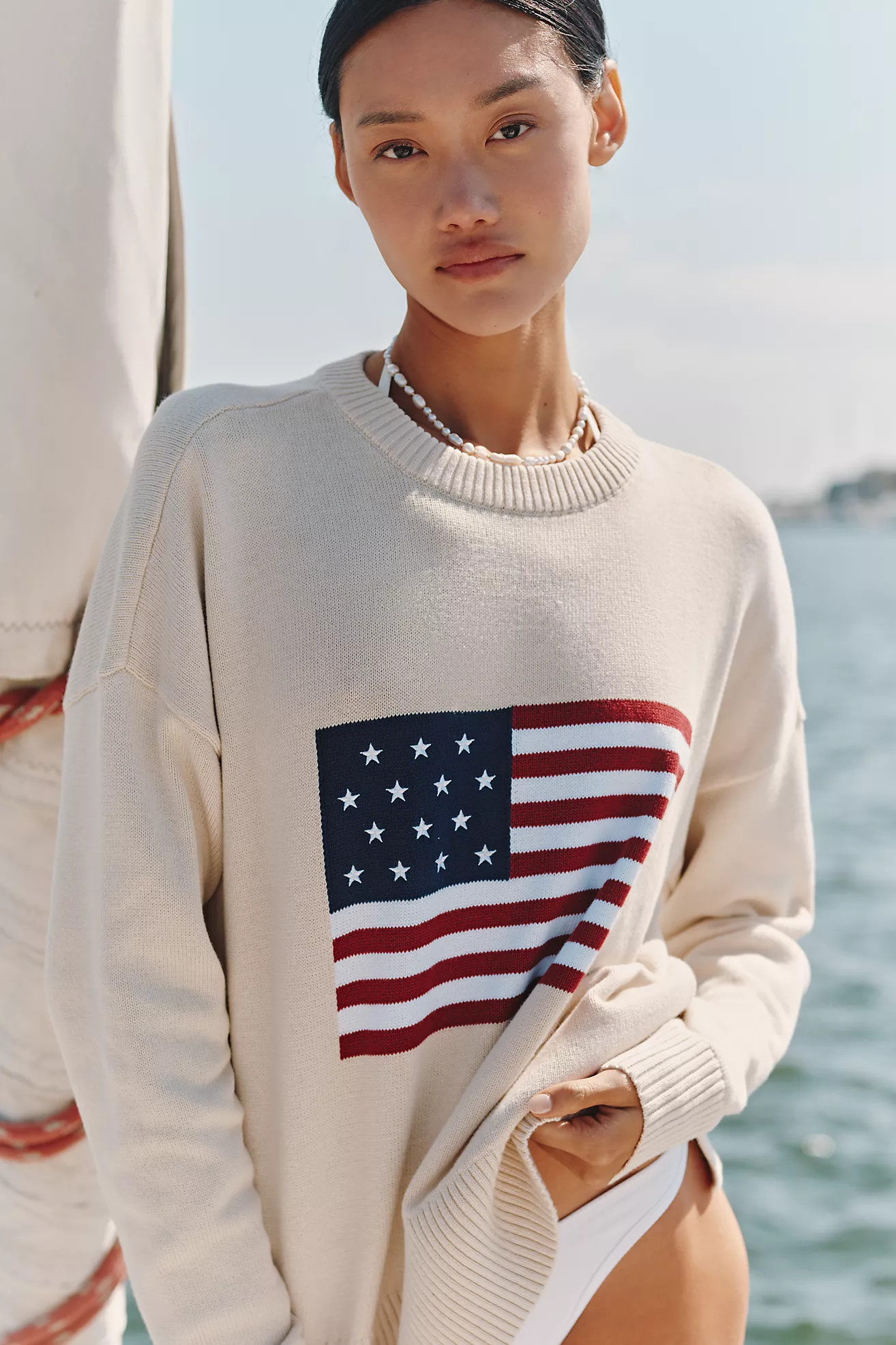 Beach Riot x Anthropologie Callie Americana Sweater | Anthropologie (US)