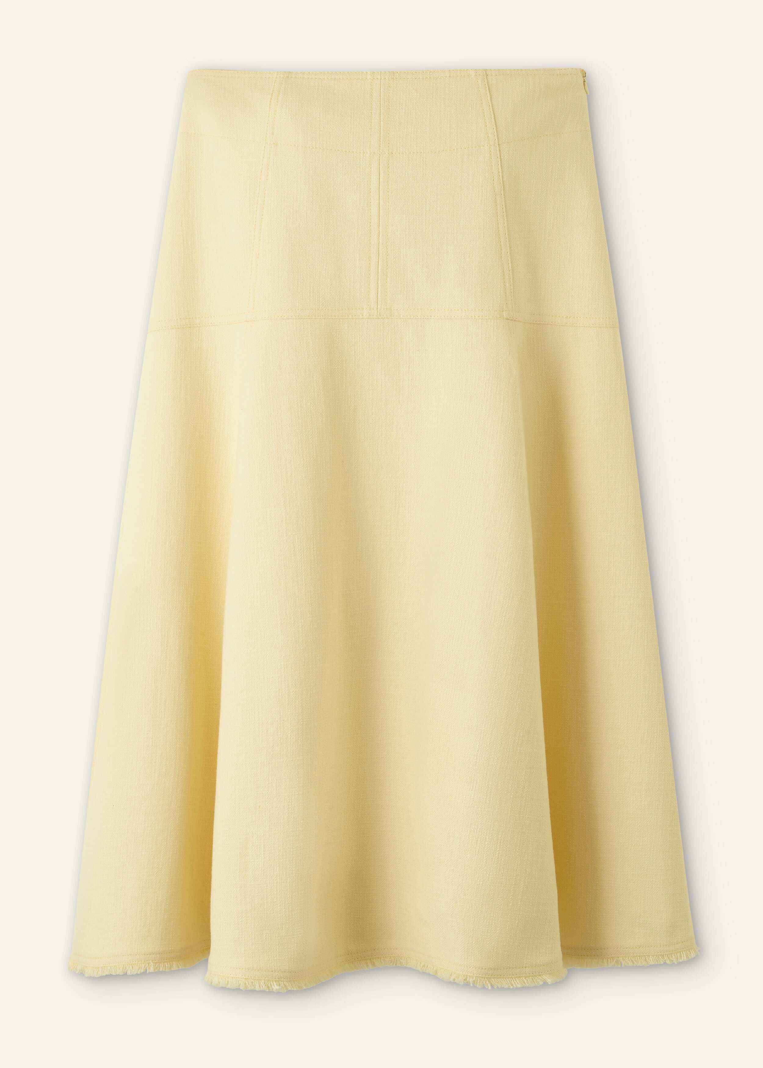 Women's Yellow Textured Cotton-Blend Skirt | ME+EM | ME+EM US