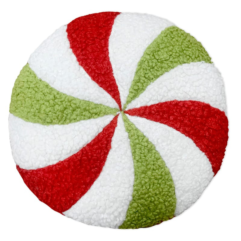Round Peppermint Throw Pillow, 12" | At Home