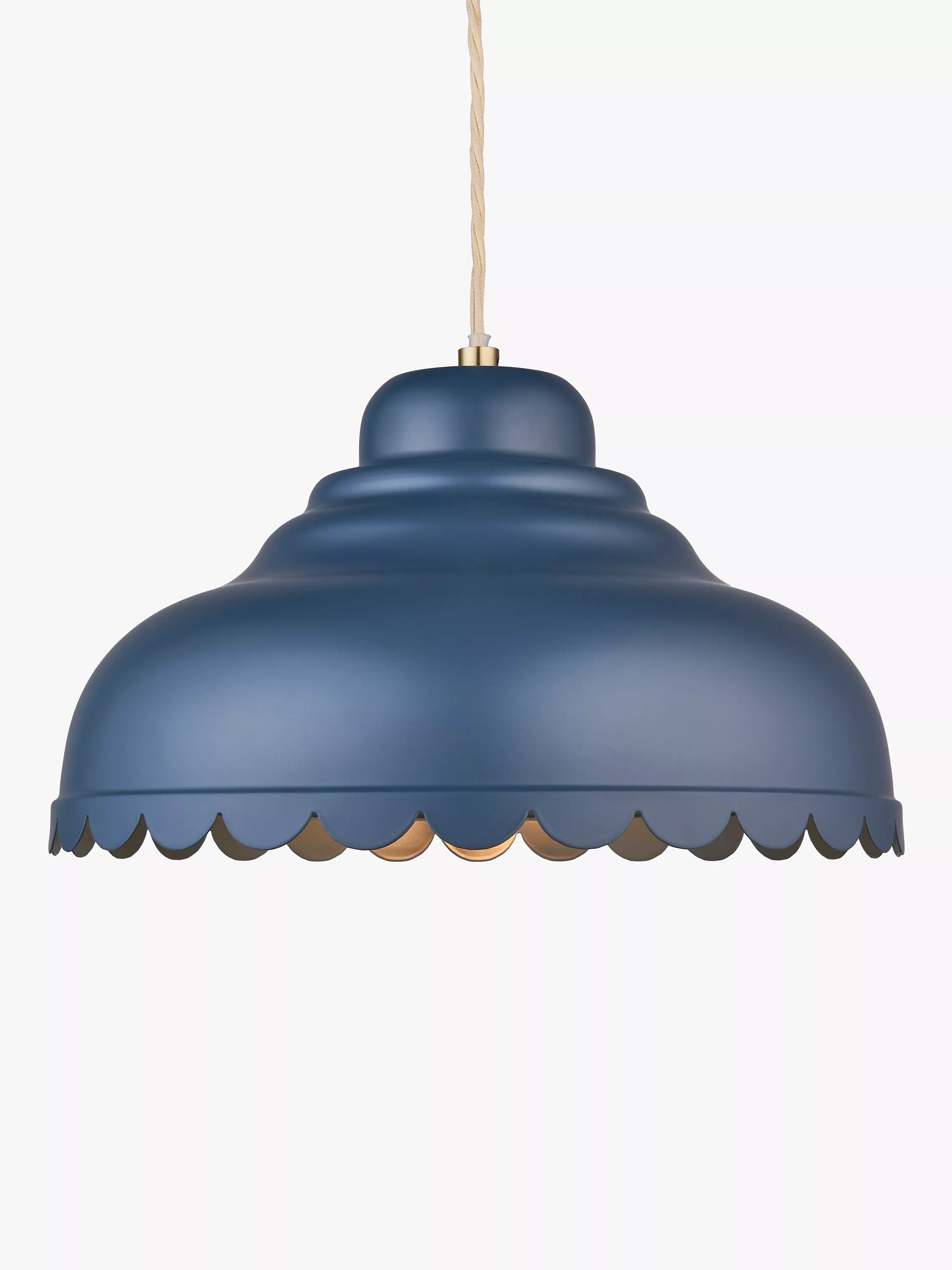 John Lewis Scallop Easy-to-Fit Ceiling Shade, Blue | John Lewis (UK)