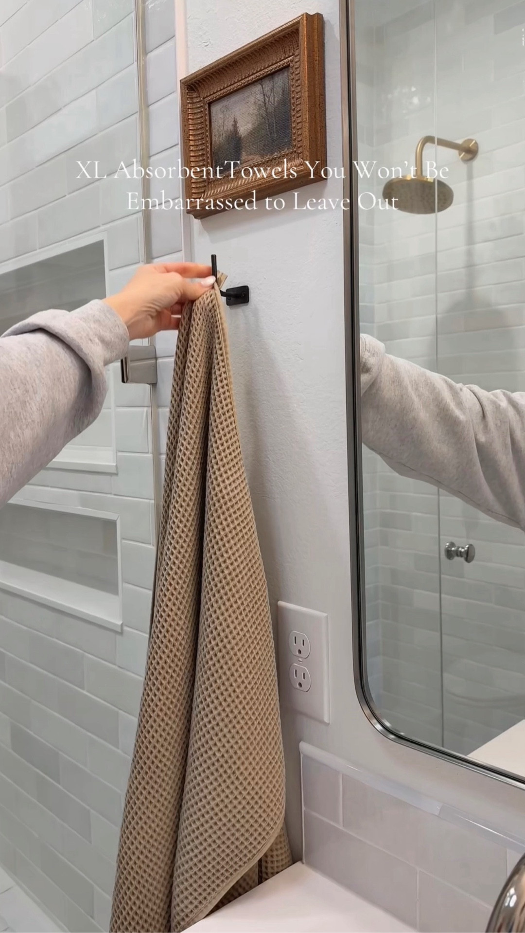 These waffle weave towels are as big as a small blanket and extra absorbent! Plus, they look beautiful hanging in the bathroom. ✨

#LTKHome #LTKFindsUnder50