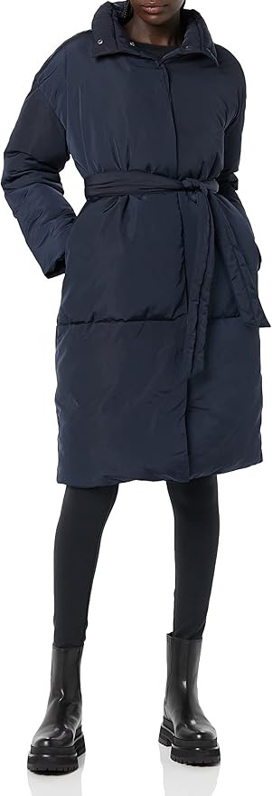 Daily Ritual Women's Padded Belted Puffer Jacket | Amazon (US)