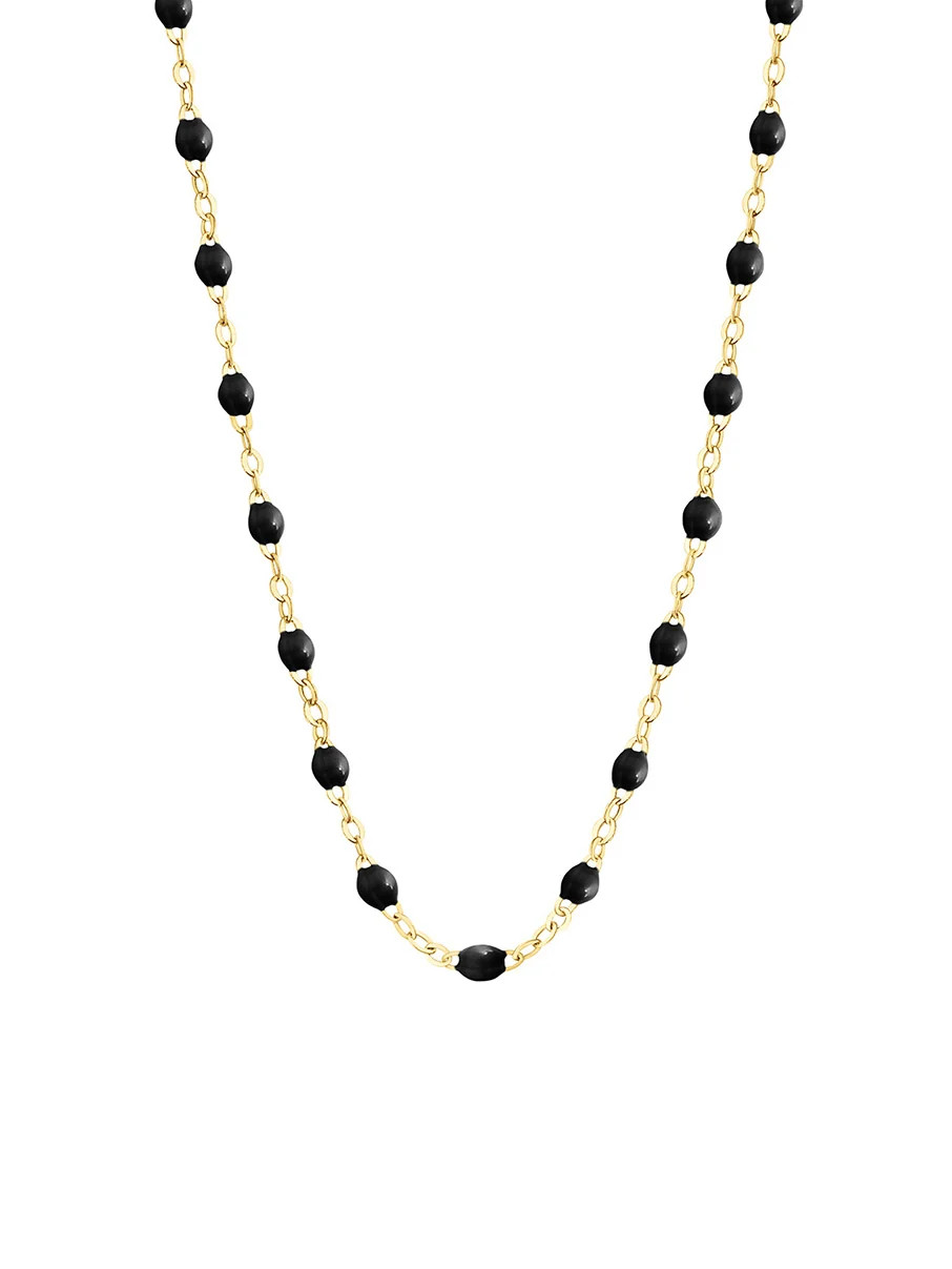 Classic Gigi Black Resin Yellow Gold Necklace | YLANG 23