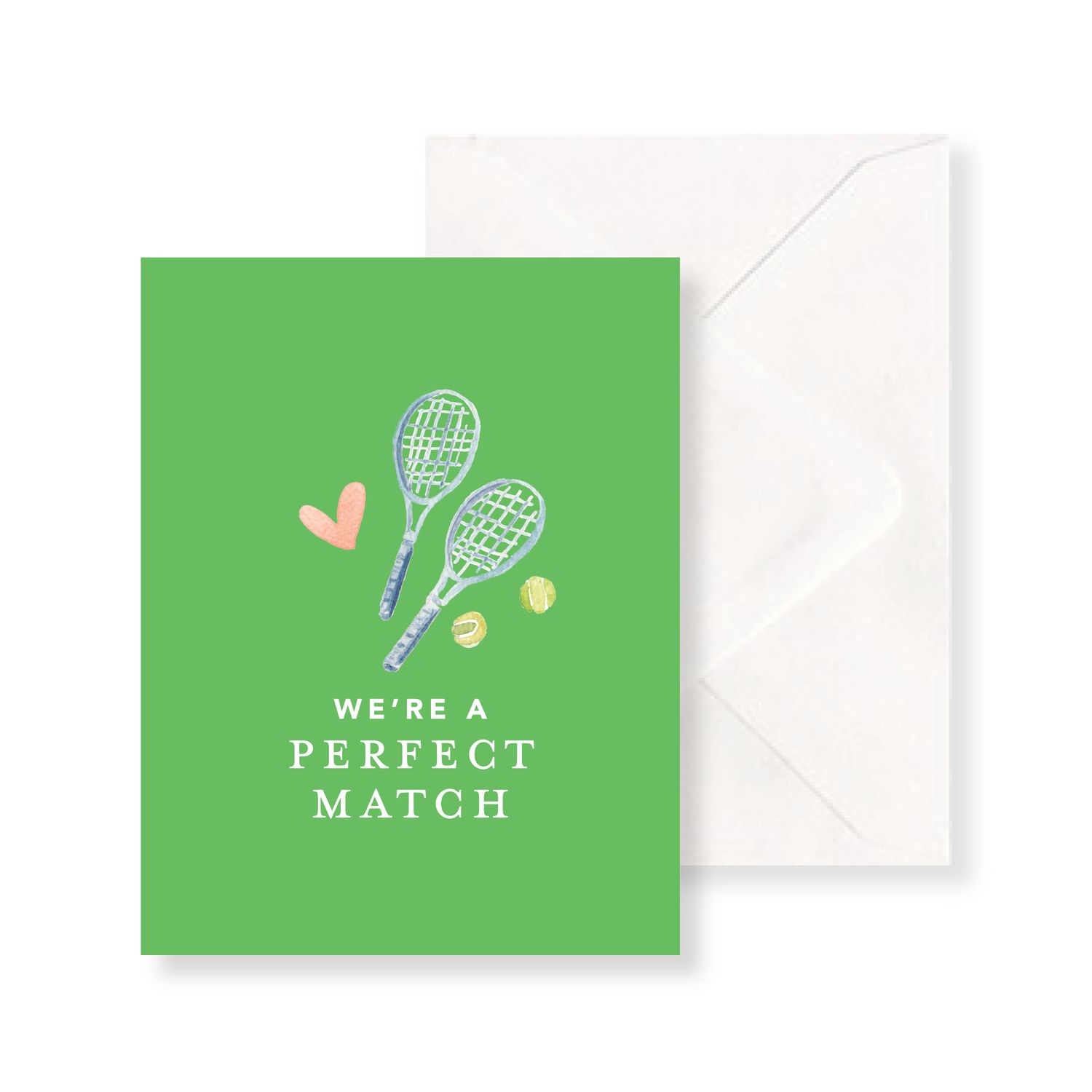 We're A Perfect Match Watercolor Valentine's Day Greeting Card — Simply Jessica Marie | Simply Jessica Marie