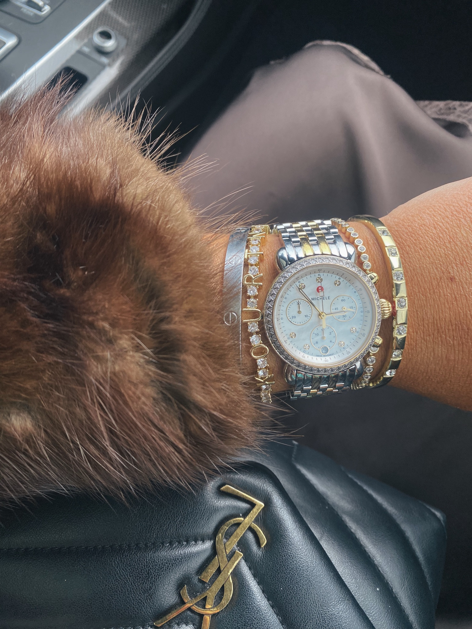 Baublebar custom name tennis bracelet ✨🤍

Skirt is Zara, fur is vintage! 

#LTKFindsUnder100 #LTKGiftGuide
