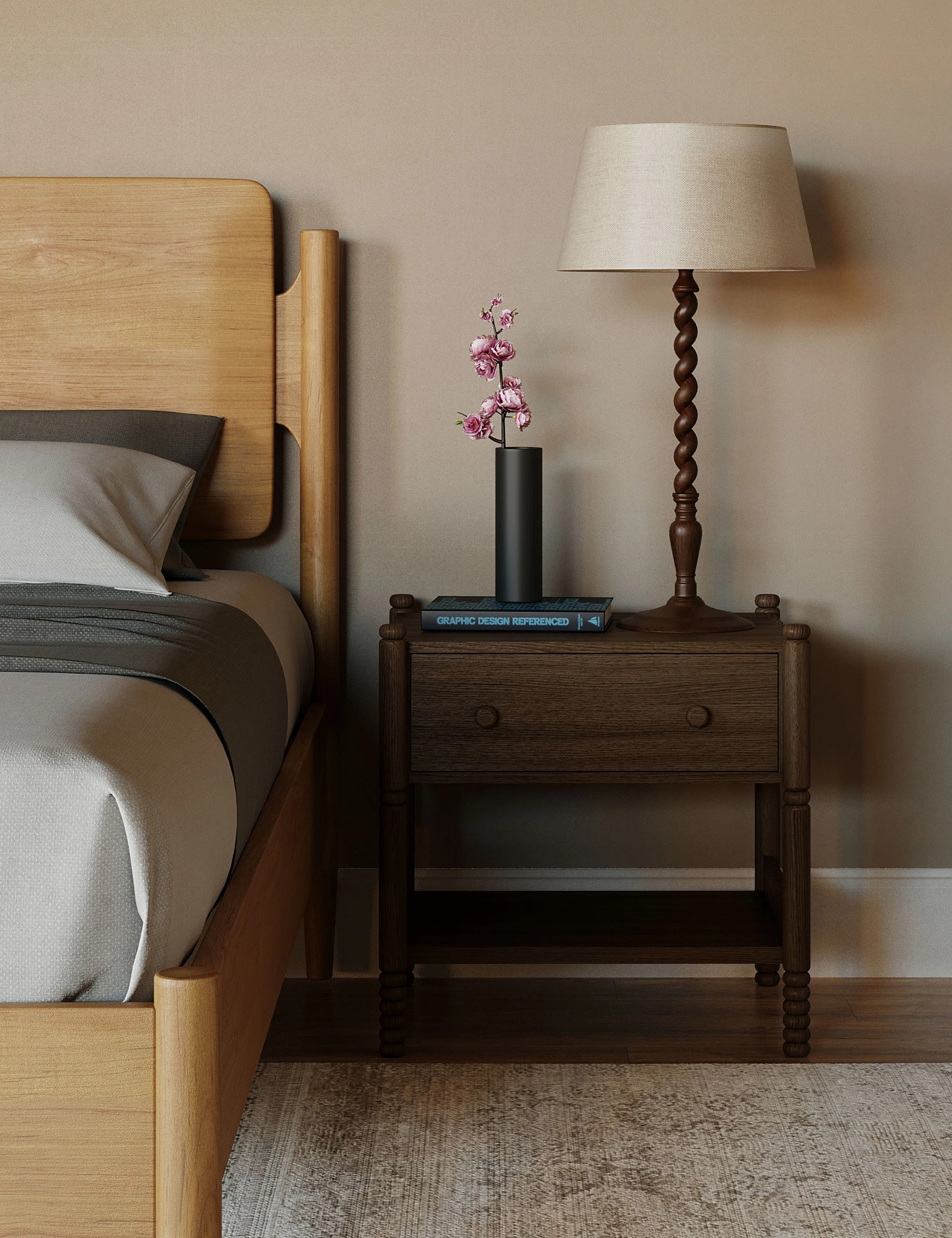 Perth Nightstand, Brown | Lulu and Georgia 