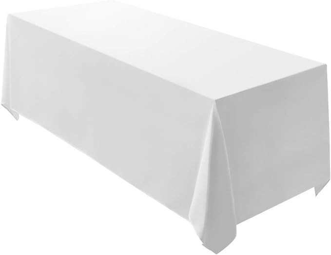 White Rectangle Tablecloth 90 x 132-inch Rectangular Polyester Table Cloth for Weddings, Banquets... | Amazon (US)