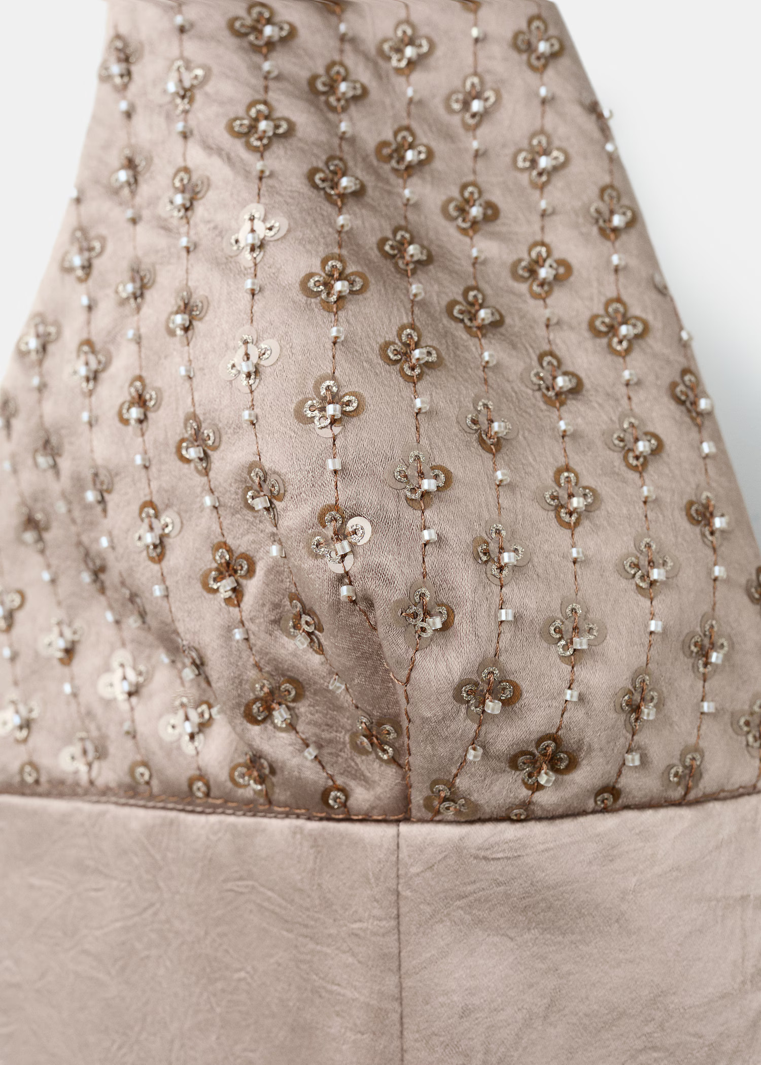 Satin dress with sequin neckline | Mango (US/MX/AU)