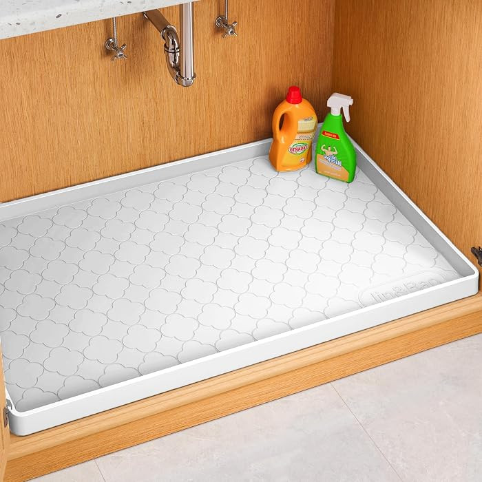 Jin&Bao Waterproof Under Sink Mat 31" x 22", Thick Silicone Mat Cabinet Protector for Kitchen and... | Amazon (US)