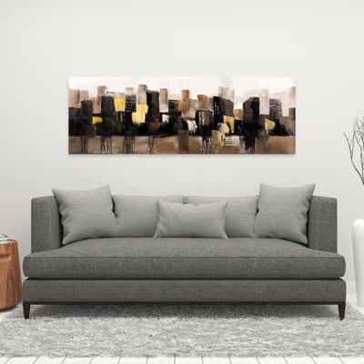 Earthy Tones Abstract Cityscape - Beige Canvas Home Decor | Wayfair North America