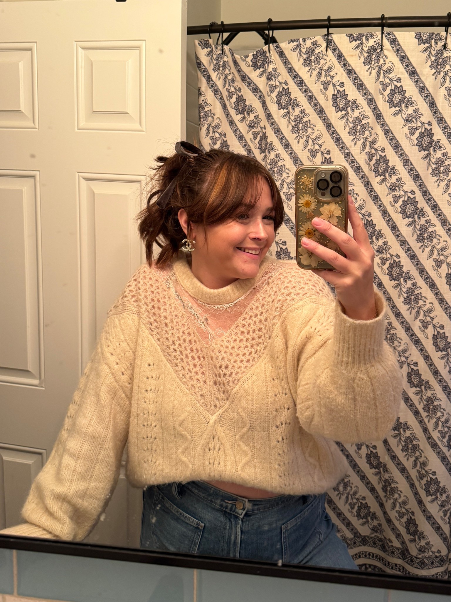 Found my cream lace sweater in stock in most sizes for resale! I got this from express about 3 years ago. Perfect date night outfit or brunch outfit with the girls. Fits TTS

#LTKSeasonal #LTKHoliday #LTKSaleAlert