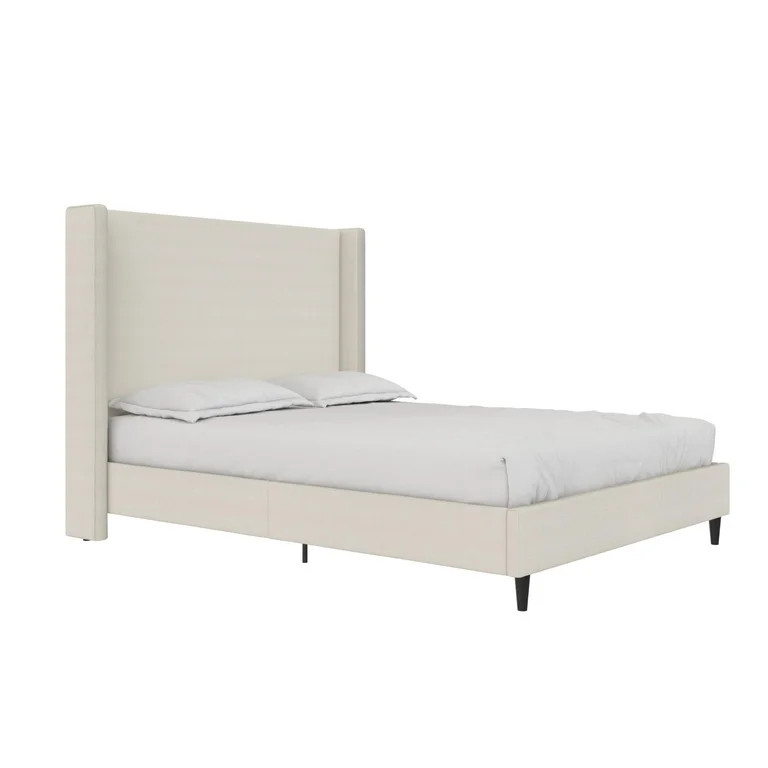 DHP Eveline Upholstered Platform Bed Frame with High Wingback Headboard, Queen, Textured Ivory Ca... | Walmart (US)