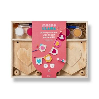 Make-Your-Own Valentine&#39;s Day Pennant Wood Garland Kit - Mondo Llama&#8482; | Target