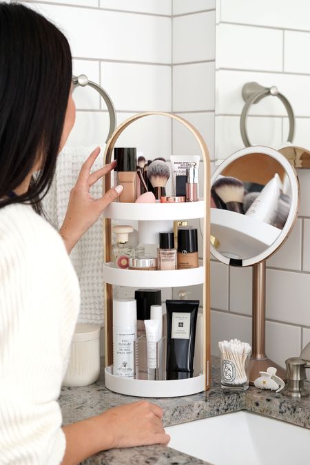 Beauty organization ideas for small spaces or countertops with the Umbra Bellwood Tower 

#LTKhome #LTKFind