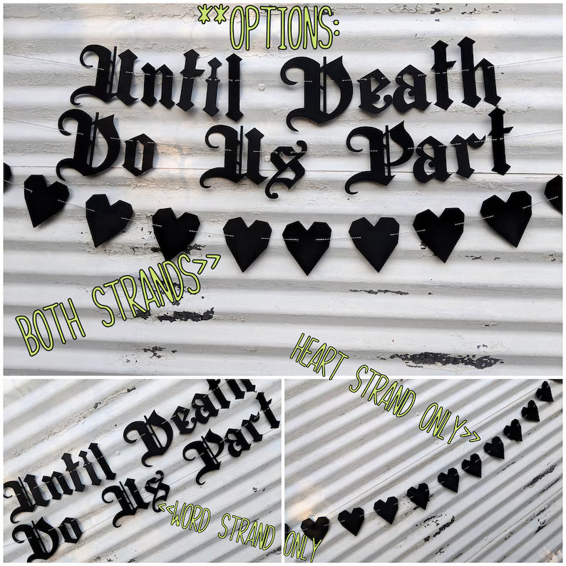 Until Death To Us Part Banner ∙ Gothic Letters ∙ Emo Banner Sign ∙ Old English Wedding ∙ ... | Etsy (US)