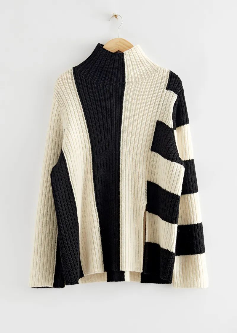 Slouchy Ribbed Mock Neck Sweater | & Other Stories US