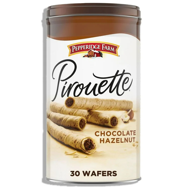 Pepperidge Farm Pirouette Cookies, Chocolate Hazelnut Créme Filled Wafers, 13.5 oz Tin | Walmart (US)