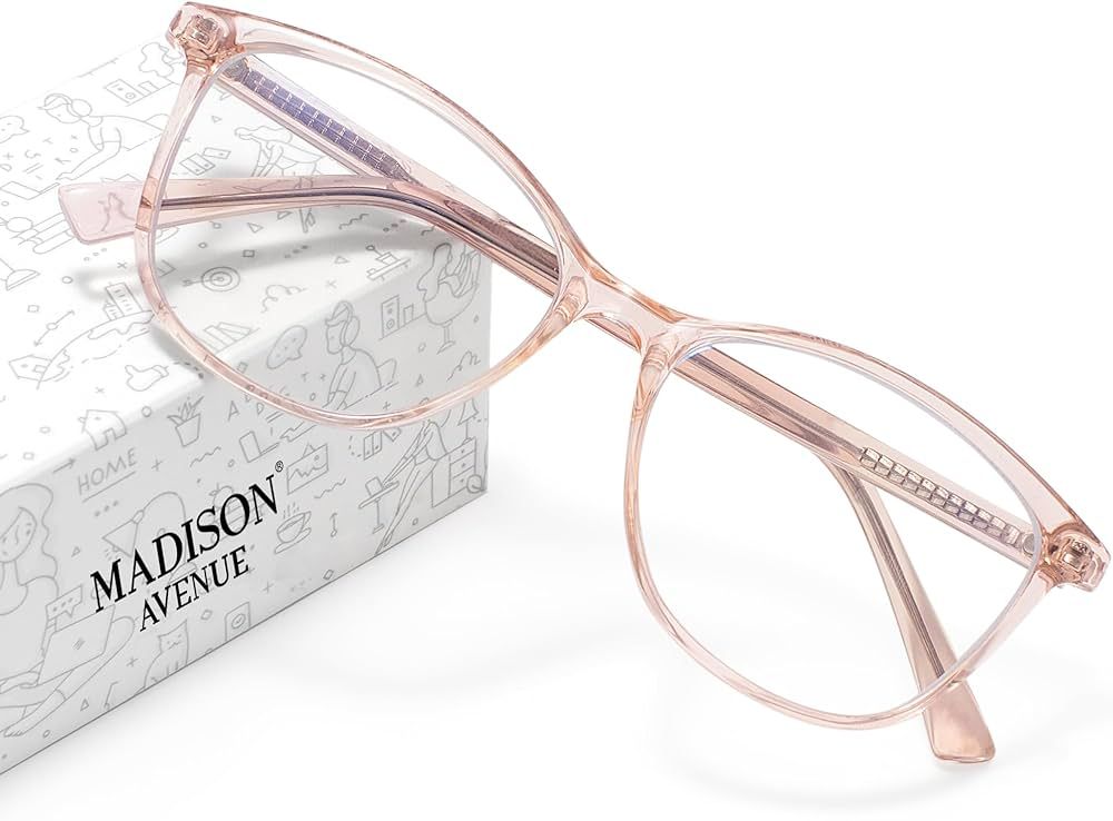 Madison Avenue Blue Light Blocking Glasses Anti Eyestrain UV Glare Blue Light Glasses for Women T... | Amazon (US)