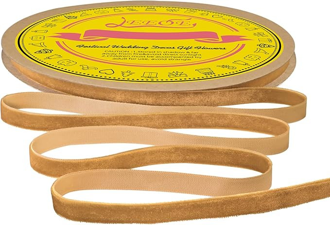 Khaki Velvet Ribbon 3/8 Inch X 25 Yards Spool Fabric for Christmas Wreath Decoration Handmade Cra... | Amazon (US)