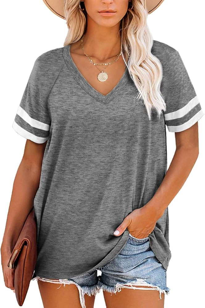 Grace's Secret WomensTops Summer Top for Women Short Sleeve Casual Loose Tunic Top Shirts | Amazon (US)