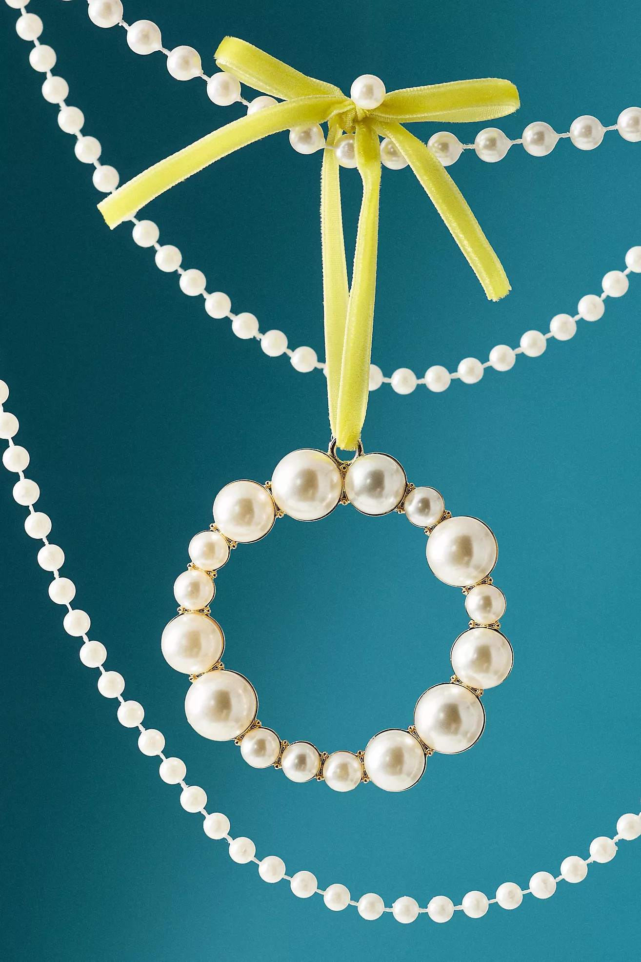 Pearl Monogram Ornament | Anthropologie (US)