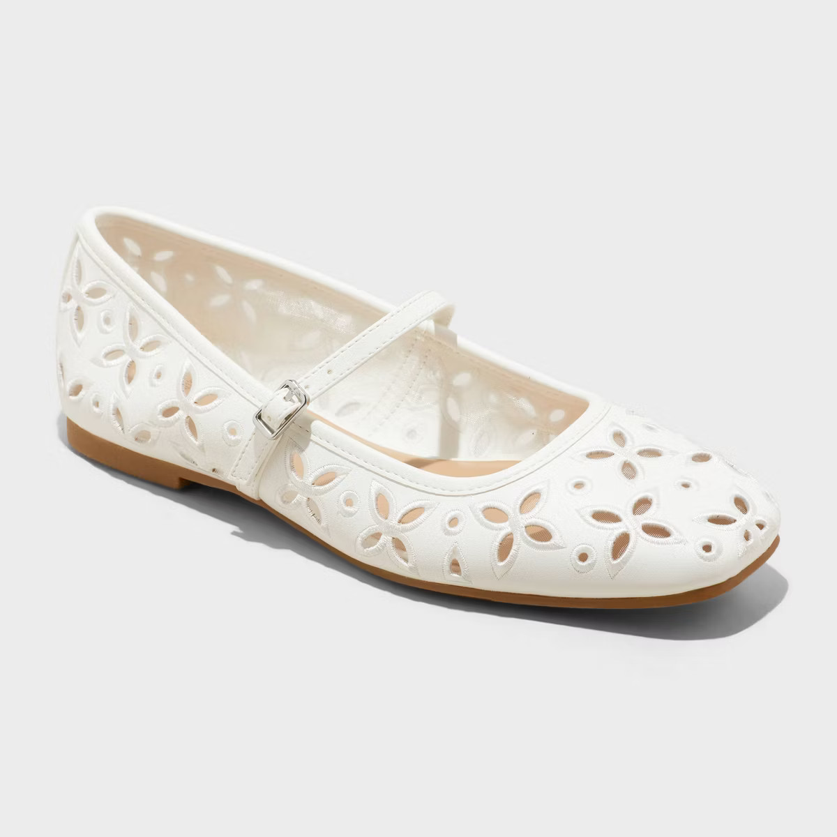Women's Elsa Eyelet Mary Jane Ballet Flats with Memory Foam Insole - Wild Fable™ | Target