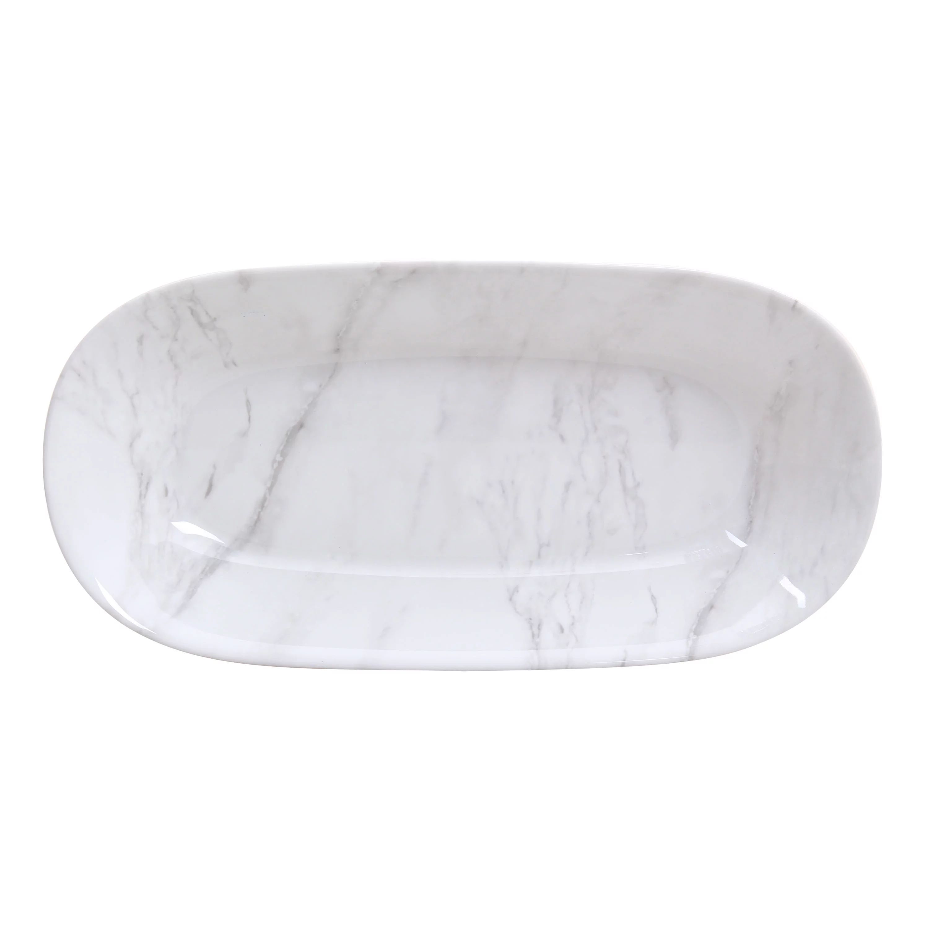 Better Homes & Gardens Melamine Marble Print Oval Serve Bowl, 3-Quart | Walmart (US)