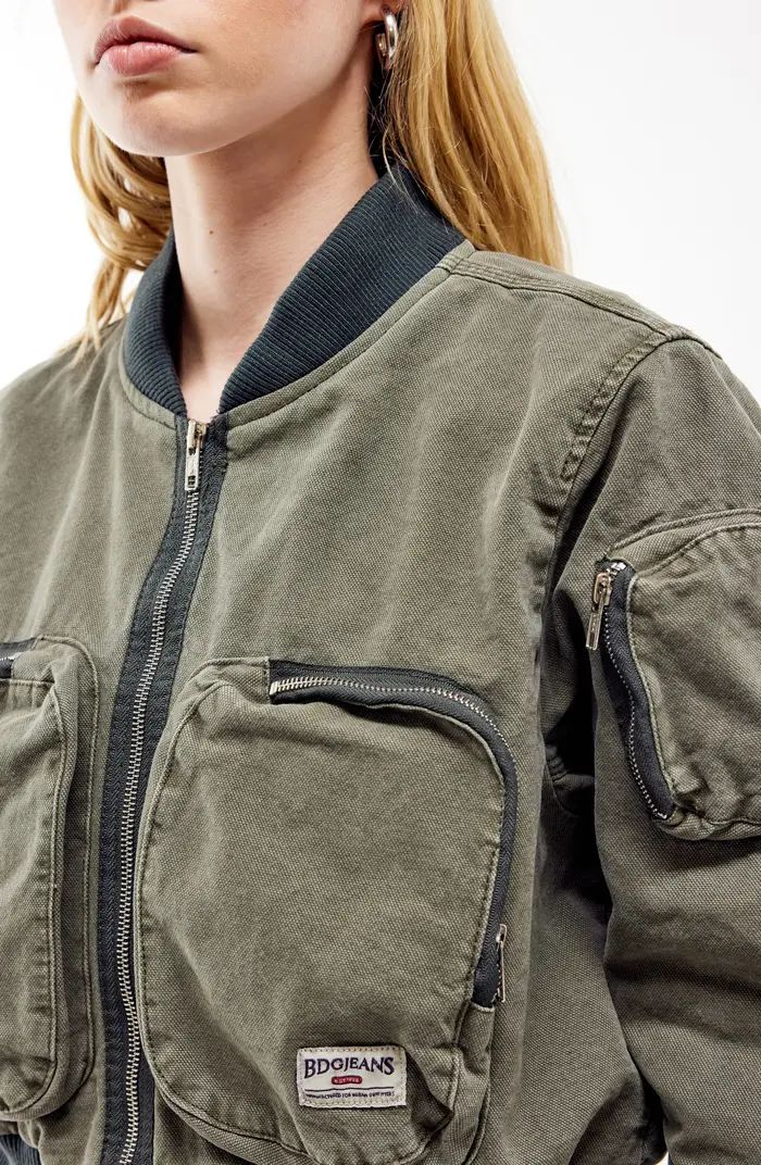 BDG Urban Outfitters Zip Pocket Canvas Bomber Jacket | Nordstrom | Nordstrom