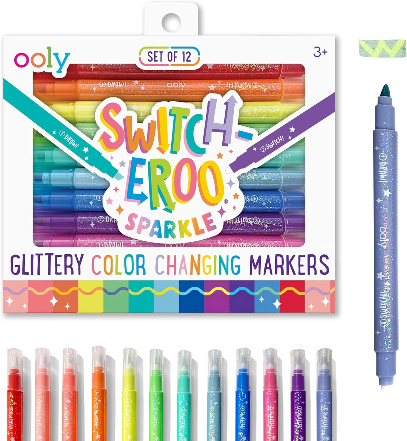 Ooly Switch-Eroo Magic Color Changing Sparkle Markers, Set of 12 | Amazon (US)