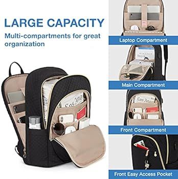 Laptop backpack Travel Business School Backpacks with USB Charging Port 15.6 inch Computer Book B... | Amazon (US)