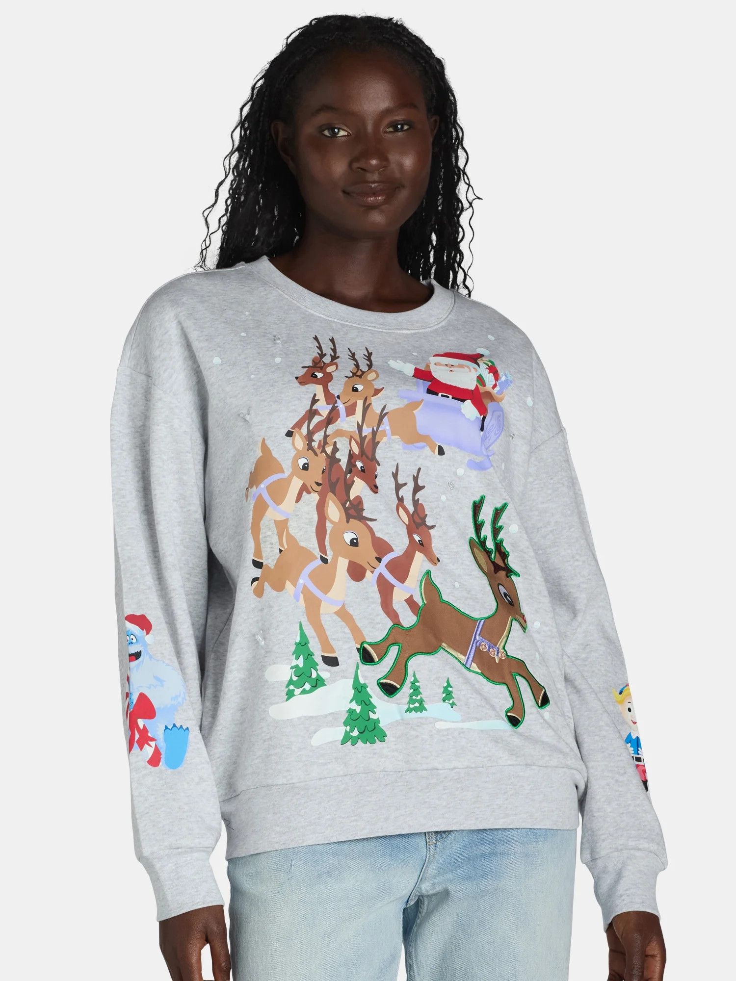 Rudolph Women's Holiday Light Up Sweatshirt - Walmart.com | Walmart (US)