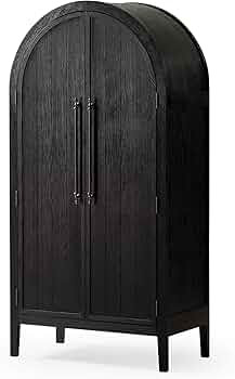 Maven Lane Selene Classical Wooden Cabinet in Antiqued Black Finish | Amazon (US)