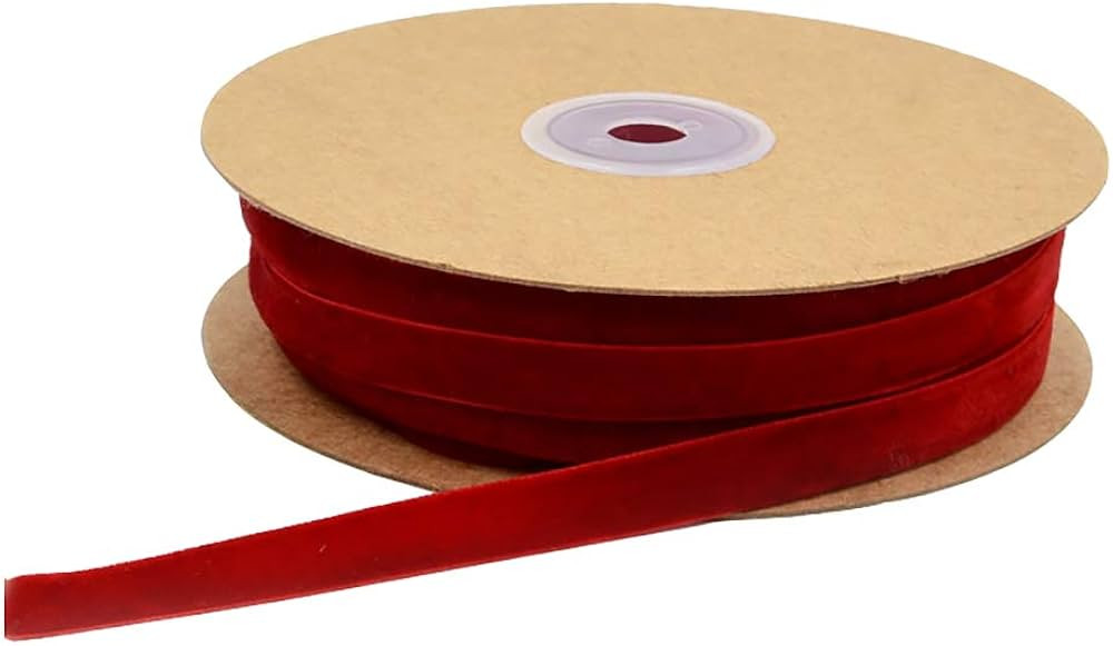 HugeDE 1cm 20 Meters Christmas Velvet Ribbon Single Face Ribbon for Xmas Wedding Wrapping Crafts ... | Amazon (UK)