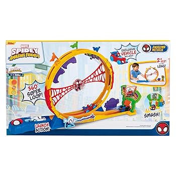 Marvel Spidey and His Amazing Friends Amazing Metals Super Loop Track Set - 28-Inch Race Track wi... | Amazon (US)