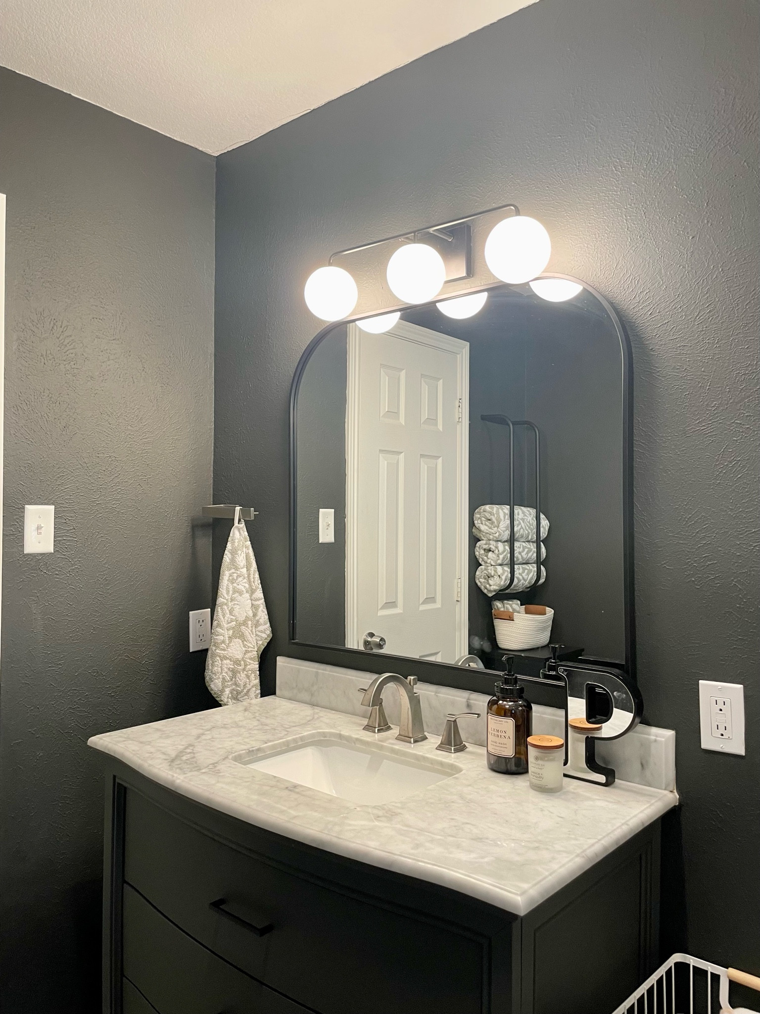 Moody bath 🖤 Walls and vanity: SW Iron Ore

#LTKFamily #LTKHome