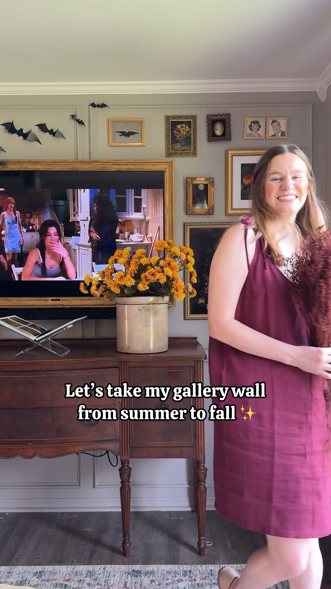 Love how easy this is to swap out art prints and add a few fun touches to my TV gallery wall!

Faux fall florals, bar decor, Halloween decor, fall decor, practical magic, fall home decor, vintage fall, practical magic inspired

#LTKSeasonal #LTKHome