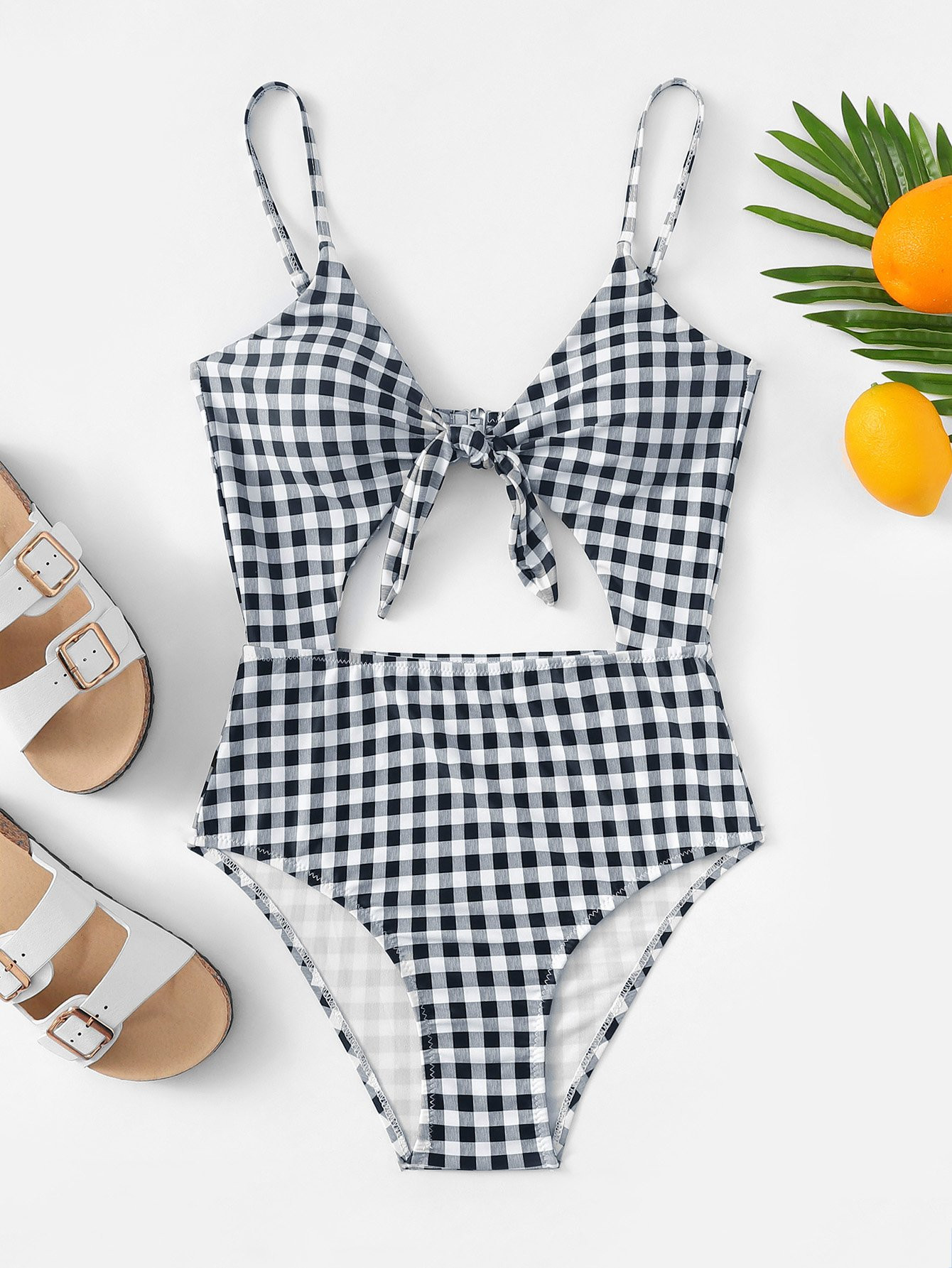 Gingham Pattern Cut-Out One Piece Swimsuit
   
    SKU: swimwear180920603
         
        880 R... | ROMWE