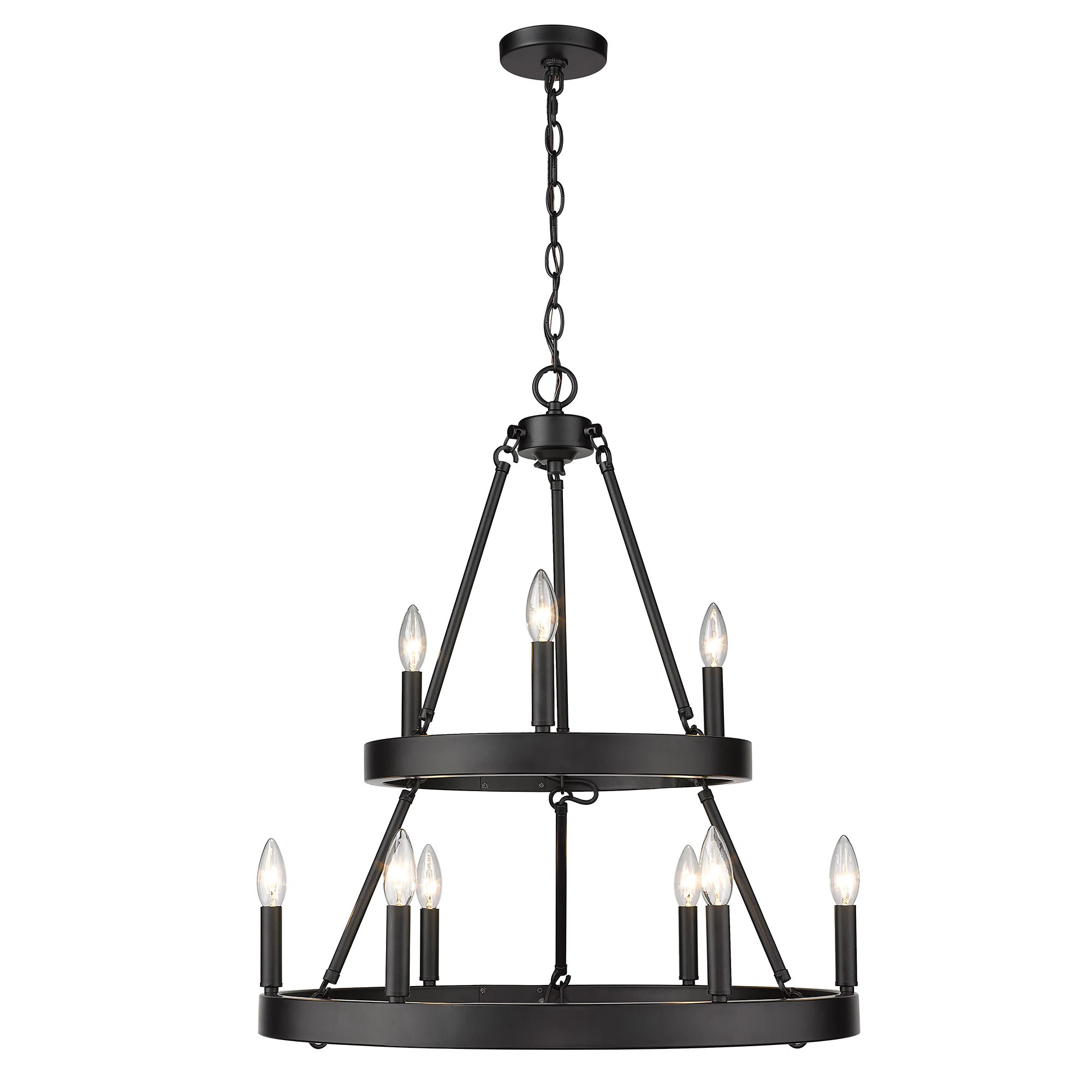 Emmalynn 9 - Light Dimmable Wagon Wheel Chandelier | Wayfair North America