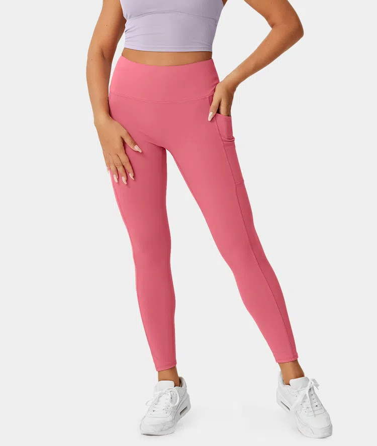 Women's In My Feels Cloudful® High Waisted Double Pockets Plain 7/8 Leggings - HALARA | HALARA