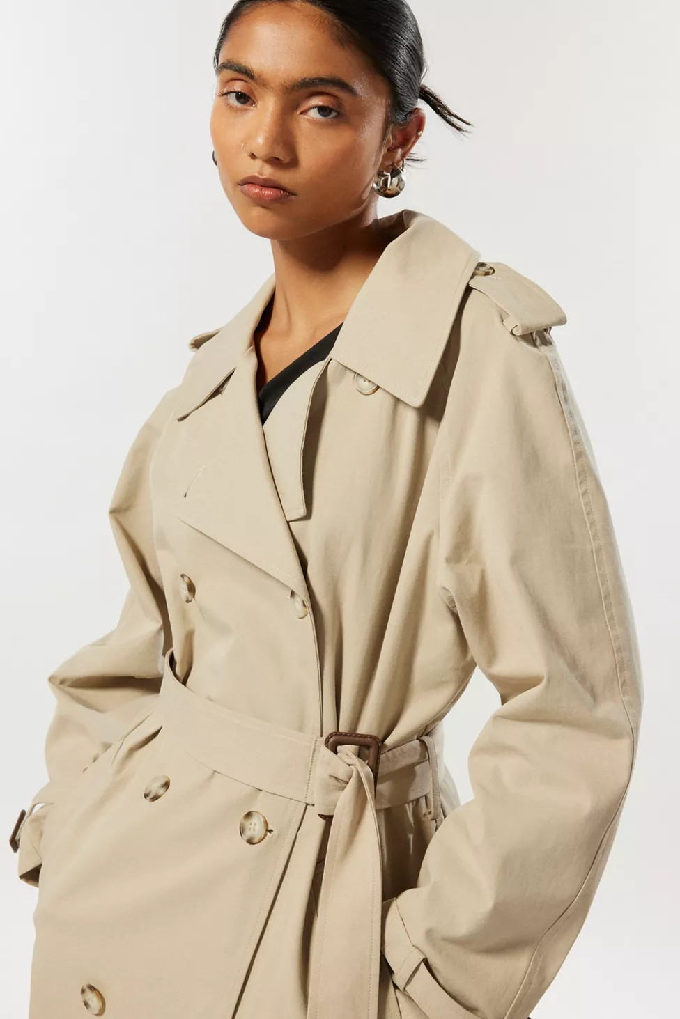 Light Before Dark Longline Cotton Trench Coat | Urban Outfitters (US and RoW)